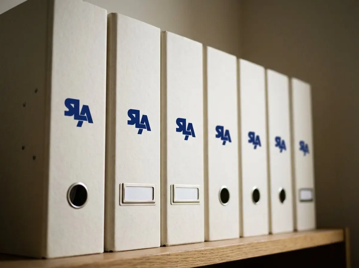 Case files, a fountain pen and handwritten notes on the firm's desk